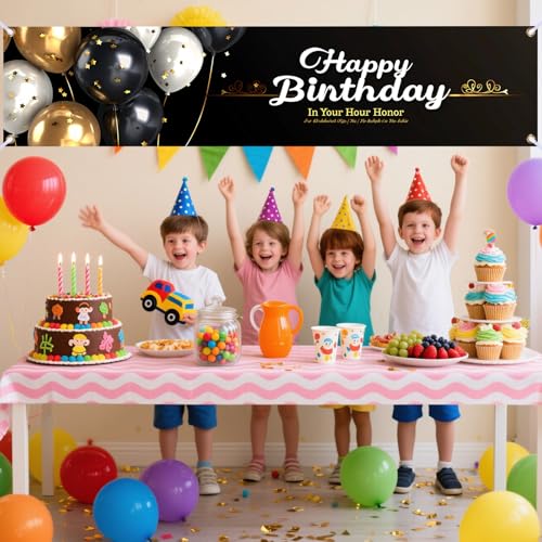 Image of Nuxovilar Birthday Banner 78x17 inch Polyester