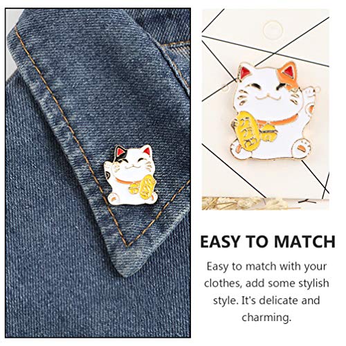 Broche chat émail Fortune aux finitions soignées pour femme