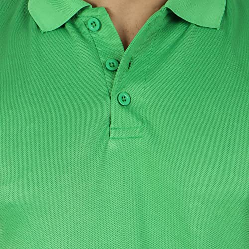 Image of Regular Fit Solid Men Polo Neck Collar T-Shirt Pack of 1 Parrot Green