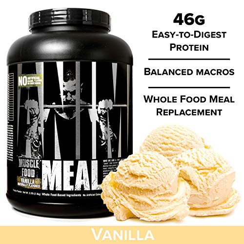 Animal Meal - All Natural High Calorie Meal Shake - Egg Whites, Beef Protein, Pea Protein, Vanilla #TOP1