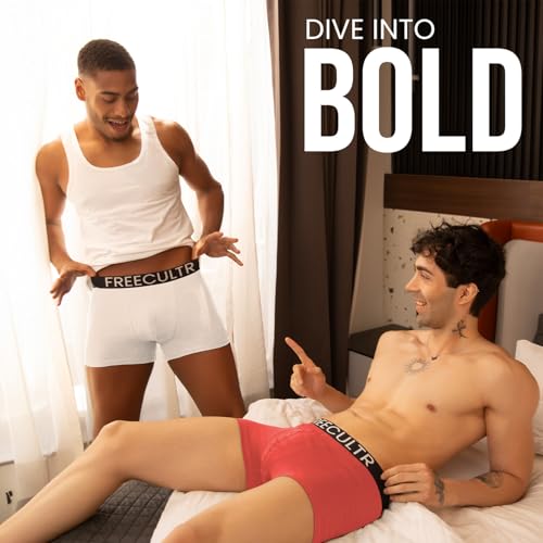 Image of Freecultr Organic Cotton Elastane Stretch Underwear for Men Breathable Comfortable Trunks Innerwear Sweat Absorbing Undergarments with Ultrasoft Waistband