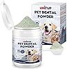 Dog Dental Care, 3.52oz/100g Pet Teeth Cleaning Powder, Brown Seaweed Dog Breath Fresh Powder Effective Dog Plaque and Tartar Remover, Dog Dental Powder for Bad Breath Treatment Powder