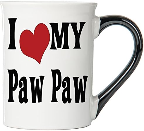 Cottage Creek Pawpaw Gifts Large 18 Ounce Ceramic I Love My Paw Paw Coffee Mug/Best Paw Paw Gifts Paw Cups [White]