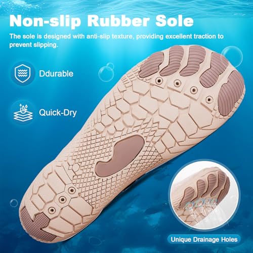 Image of Hike Barefoot Water Shoes for Women Men, Quick-Dry Aqua Footwear Breathable Non-Slip Wide Toe Shoe for Beach Swim River Pool Lake Hiking Kayaking Surfing