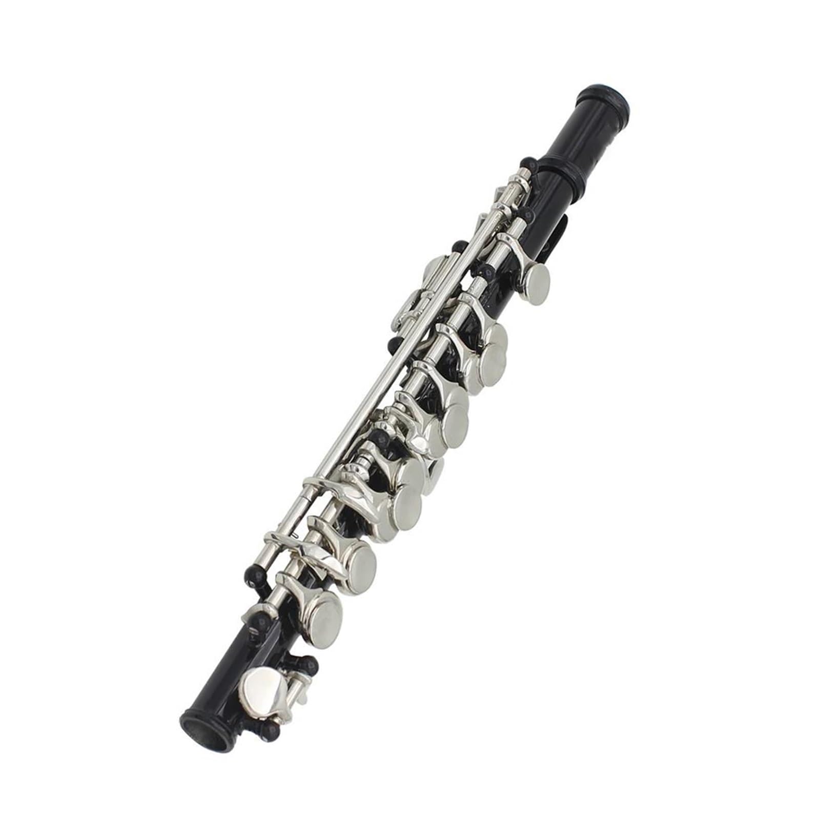 flet prosty 16-otworowy instrument dęty drewniany Piccolo Silver Piccolo z półfletem, biały mosiądz, posrebrzany