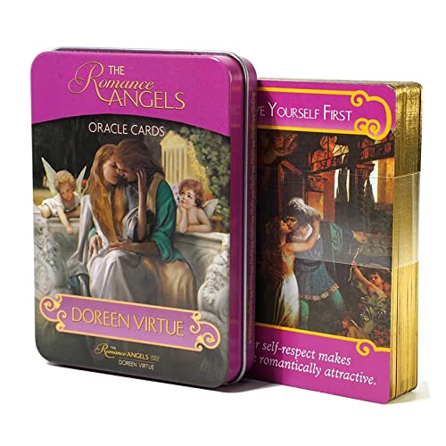 Fikujap Liebe Oracle Cards mit Box Romance Angel Tarot Karten Deck Vermögen Erzählen von Wahrsagungsinstrument für Freunde Party Family Geting [Energy Class A], 44PCS Cover