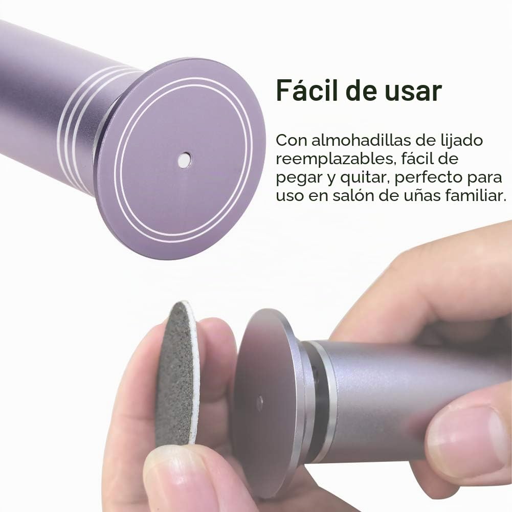 Removedor eléctrico de callos de pies, velocidad ajustable, máquina electrónica de eliminación de piel dura con 60 discos de papel de lija reemplazables (gris)