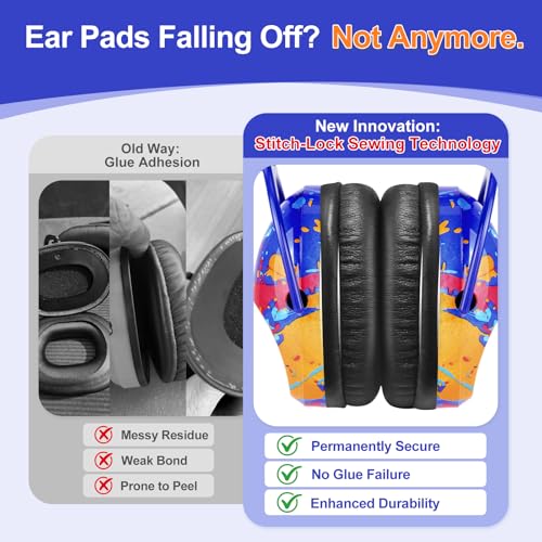 Image of ZOHAN EM030 Kids Ear Protection, Noise Cancelling Headphones Ear Muffs for Autism Sensory, Safety Noise Reduction Hearing Protection for Monster Truck /Concerts /Fireworks /Air Shows