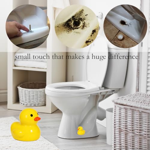 Image of ZUNON Toilet Bolt Caps, Decorative Toilet Bolt Covers, Ceramic Cute Frog Covers Toilet Bolts Bathroom Decor Easy Installation Set of 2 (Yellow Duck)