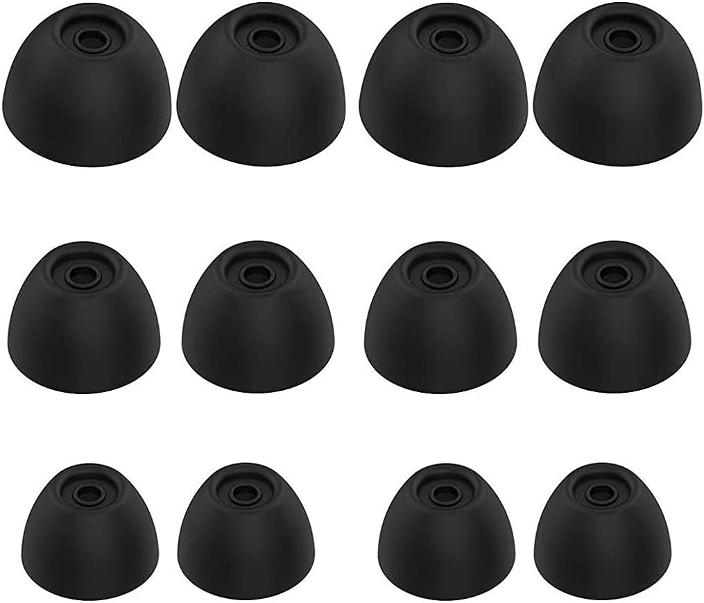 BLLQ Black Silicone Ear Tip Replacement for Galaxy Buds 2 Earbuds Tips Ear gels eartips, S/M/L 6 Pairs, Black (gb2)