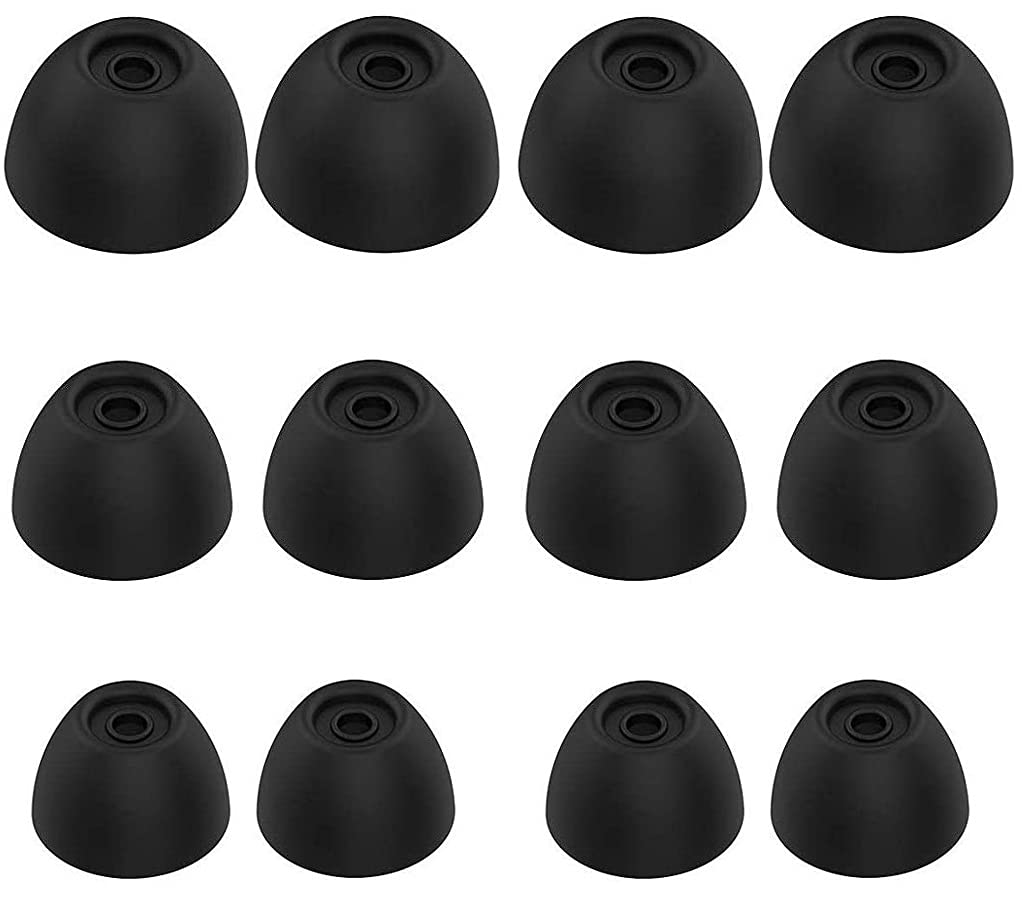 BLLQ Black Silicone Ear Tip Replacement for Galaxy Buds 2 Earbuds Tips Ear gels eartips, S/M/L 6 Pairs, Black (gb2)