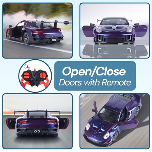 Image of Popsugar Door Opening Remote Control Car|Rechargeable 1200mAh Lithium Battery|C-Type Charging|75-Min Runtime|2.4G Long Range Remote (100+ ft)|HighSpeed RC Car|Gift for Kids|Made in India (Purple)