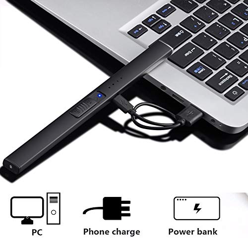 Candle Lighter, Electric Rechargeable Arc Lighter, USB Lighter with Safe Button, Birthday Candles Sparklers, No Fuel Needed, Perfect for Grill Kitchen BBQ Camping - Thumbnail 6