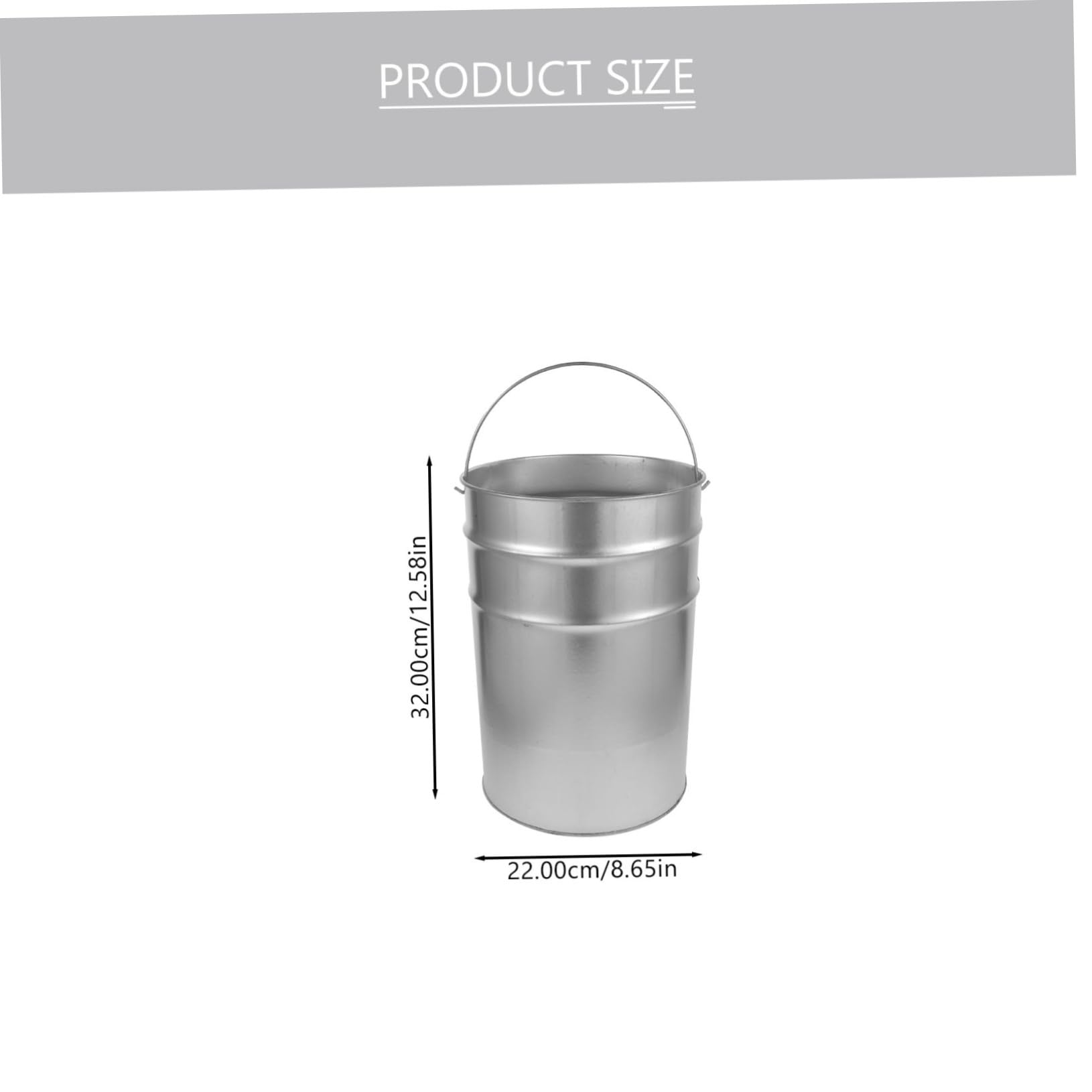 ABOOFAN Galvanized Metal Bucket with Handle Garbage Storage Container for Outdoor Use Capacity Trash Can for Easy Dumping and Quick Rinsing for Long Term Use
