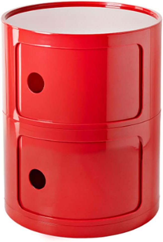 Round Bedside Table 2/3/4 Tier Plastic Nightstand Storage