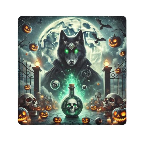 Dark Wolf Skull Halloween Self-adhesive Cloth 17.7