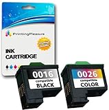 3 Jahre Garantie 2 Tintenpatronen kompatibel zu Lexmark 16 26 für Lexmark I3 X1100 X1150 X1170 X1180 X1190 X1195 X1200 X1270 X2250 X72 X74 X75 Z13 Z23 Z25 Z25L Z35 Z515 Z615 Z617 Z640 - Schwarz/Color, hohe Kapazität
