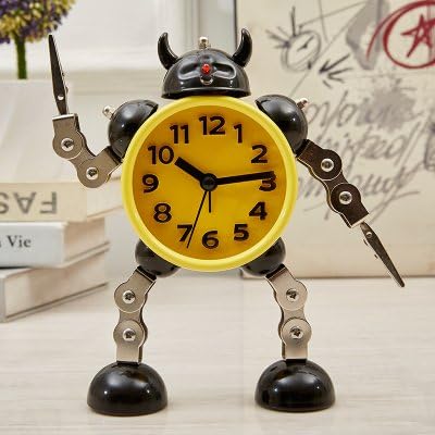 Lgclock Metal Robot Shape Shifting Robot Creative Student Children'S Cartoon Alarm Clock The Alarm Clock The Alarm Clock The Alarm Clock,Yellow Horn Robot