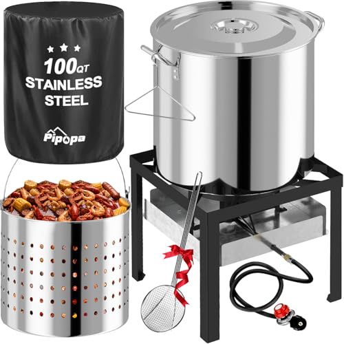 Pipopa 100QT Stainless Steel Crawfish Boiler