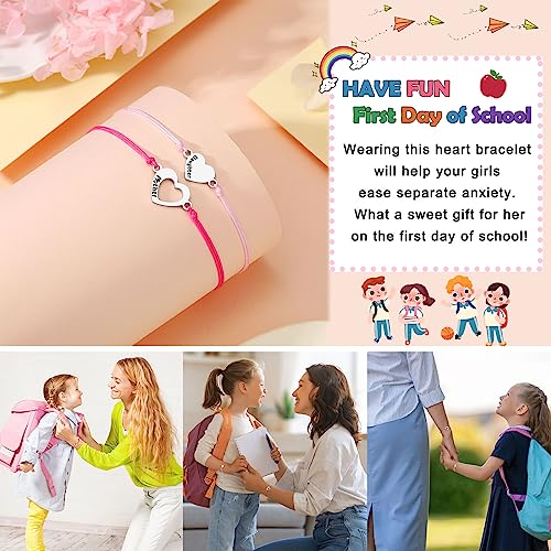 UNGENT THEM Matching Heart Mother Daughter Bracelets Back to School Bracelet Mommy and Me First Day of School Bracelet for Daughter Girls4