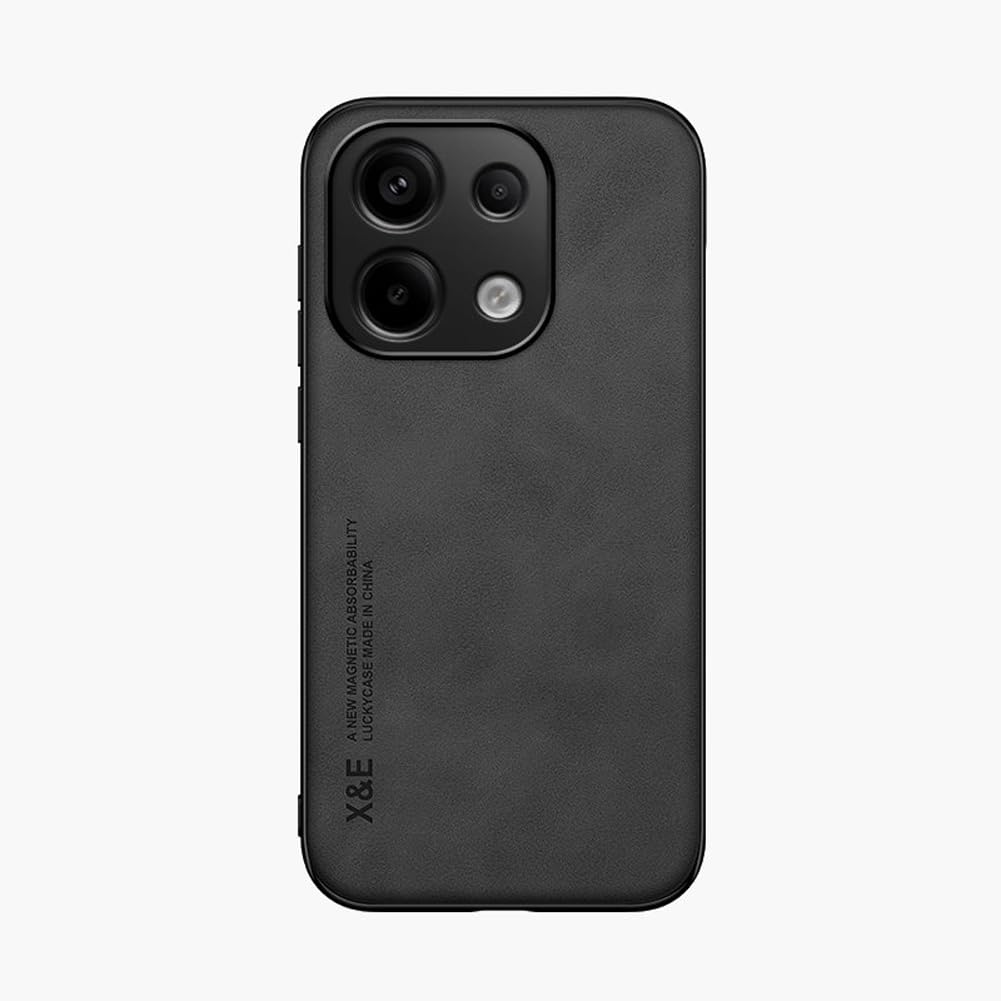 Kepuch Silklike Case for Redmi Note 13 Pro 4G - Cover Bumper Built-in Metal Plate for Redmi Note 13 Pro 4G - Black
