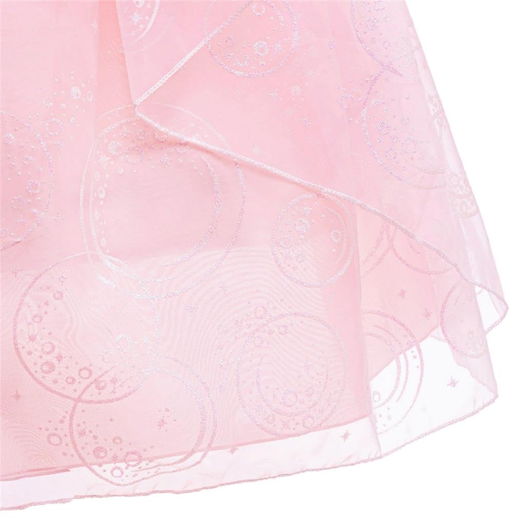 Lito Angels Costume da Strega Strega Buona Elphaba per Bambina 3-12 Anni, Vestito in Tulle Rosa/Nero, Abito da Ballo Lungo con Strati Voluminosi per Carnevale Feste