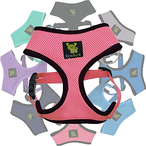 Image of EcoBark Dog Harness - Eco-Friendly Max Comfort Harnesses - Luxurious Soft Mesh Halter - Over The Head Harness Vest- No Pull and No Choke for Puppy, Small Breeds & Medium Dogs (Large, Light Pink)
