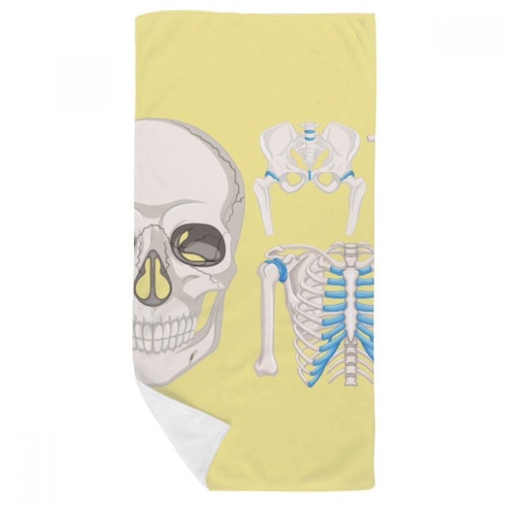 Serviette de bain squelette douce anti-irritation visage débarbouillette 35x70cm