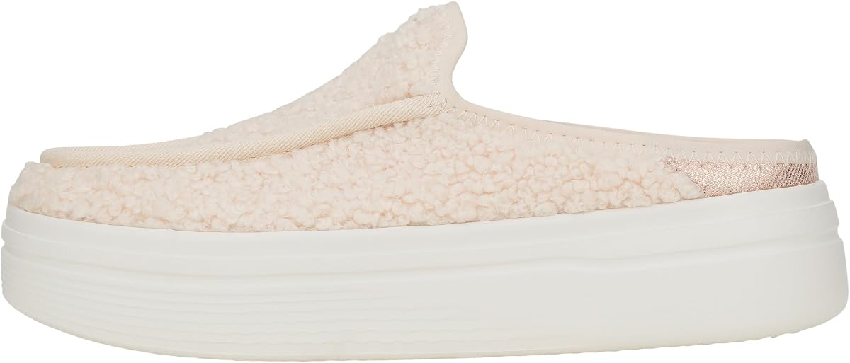Mule con plataforma elevable Austin para mujer HEYDUDE | Zapato sin cordones de ante | Parte superior de ante elegante, suela de plataforma de 34 mm, talón trasero elevado, ajuste seguro del talón, suela exterior ligera y flexible