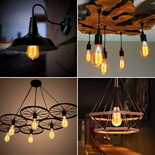 Wihtu Dimmable Vintage Led Edison Bulbs, 8W Equivalent 100W, St64 Antique Led Filament Bulbs, Led Light Bulbs With 95+ Cri, Warm White 2700K, 1200Lumens, E26 Medium Base, Clear Glass, Pack Of 4 #TOP7
