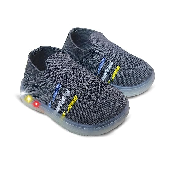 Image of inchJugnu inch LED Light-Up Baby Shoes (0-5 Years) | Soft Sole Comfort for Tiny Feet, Breathable Knit, Easy Slip-On | Magical Glowing Shoes for Happy Kids.