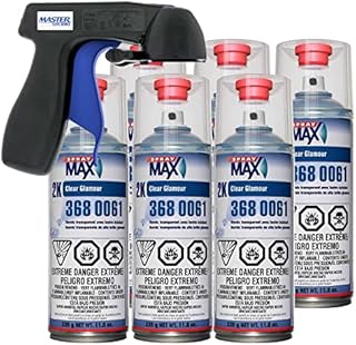 Spraymax 2K Clear Coat Aerosol Spray Cans - 6 Pack - High Gloss Automotive Clear Coat for Car Repair and New Paint Jobs - Two Stage Clear Coat - Professional Results - With Master Aerosol Trigger