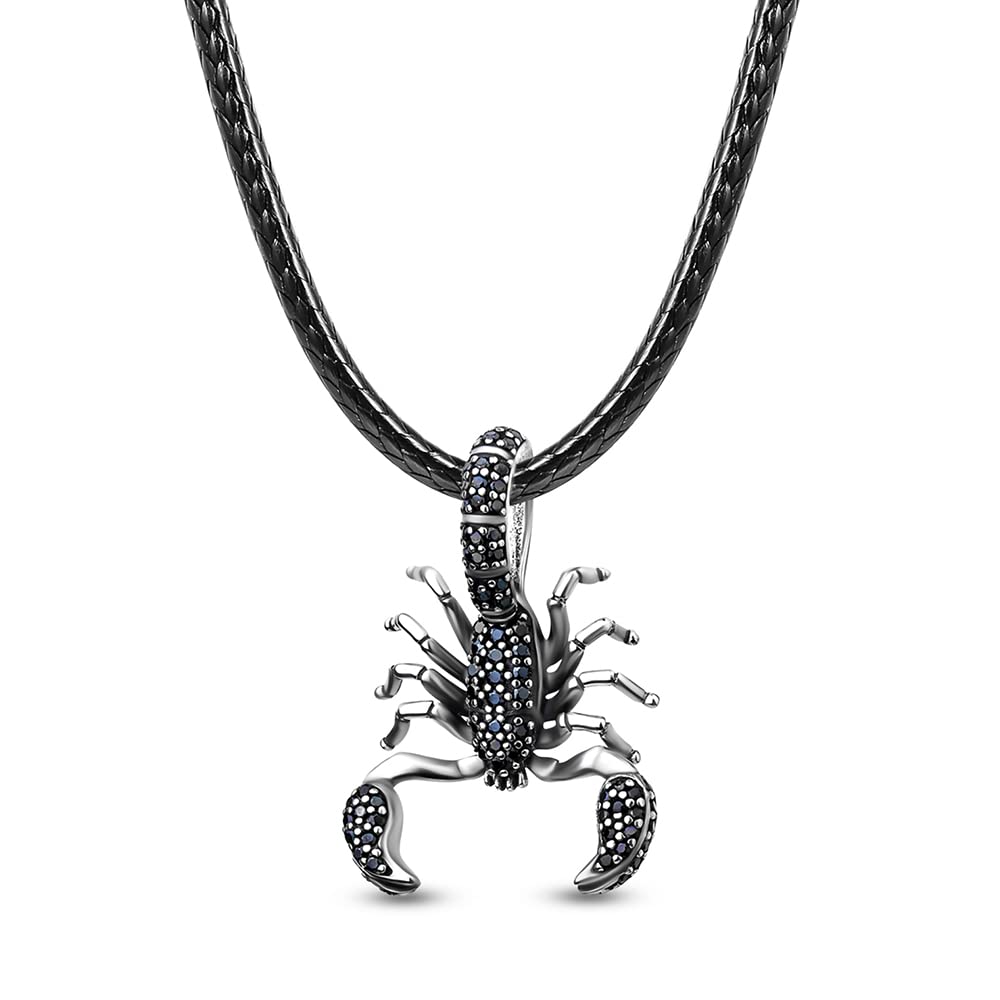 Hongzhuan Jewelry925 Sterling Silver Scorpion Pendant Necklace