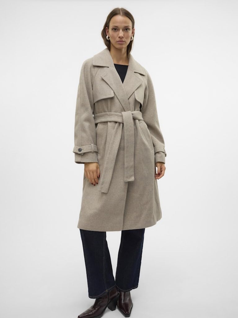 VERO MODA Damen Vmpopmiley Long Coat Langmantel (1er Pack)