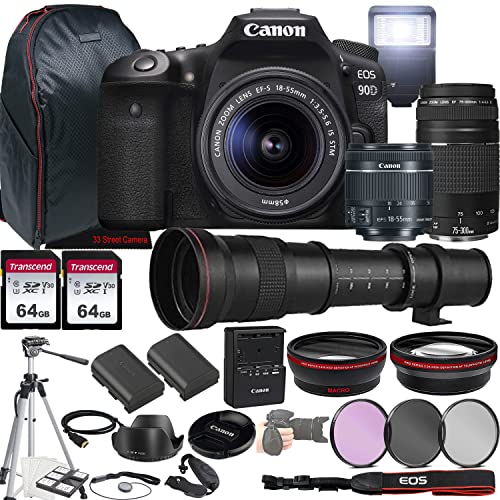 Cámara Canon EOS Rebel 90D DSLR con lentes y accesorios miniatura 1