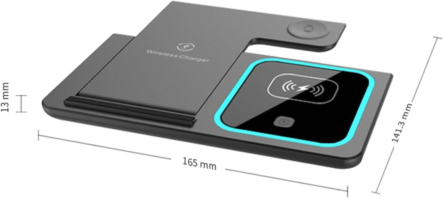 Chargeur sans Fil Conception 3 en 1 Chargement Multi-appareils Protection Multiple Ouverture/Fermeture à 60° par basculement