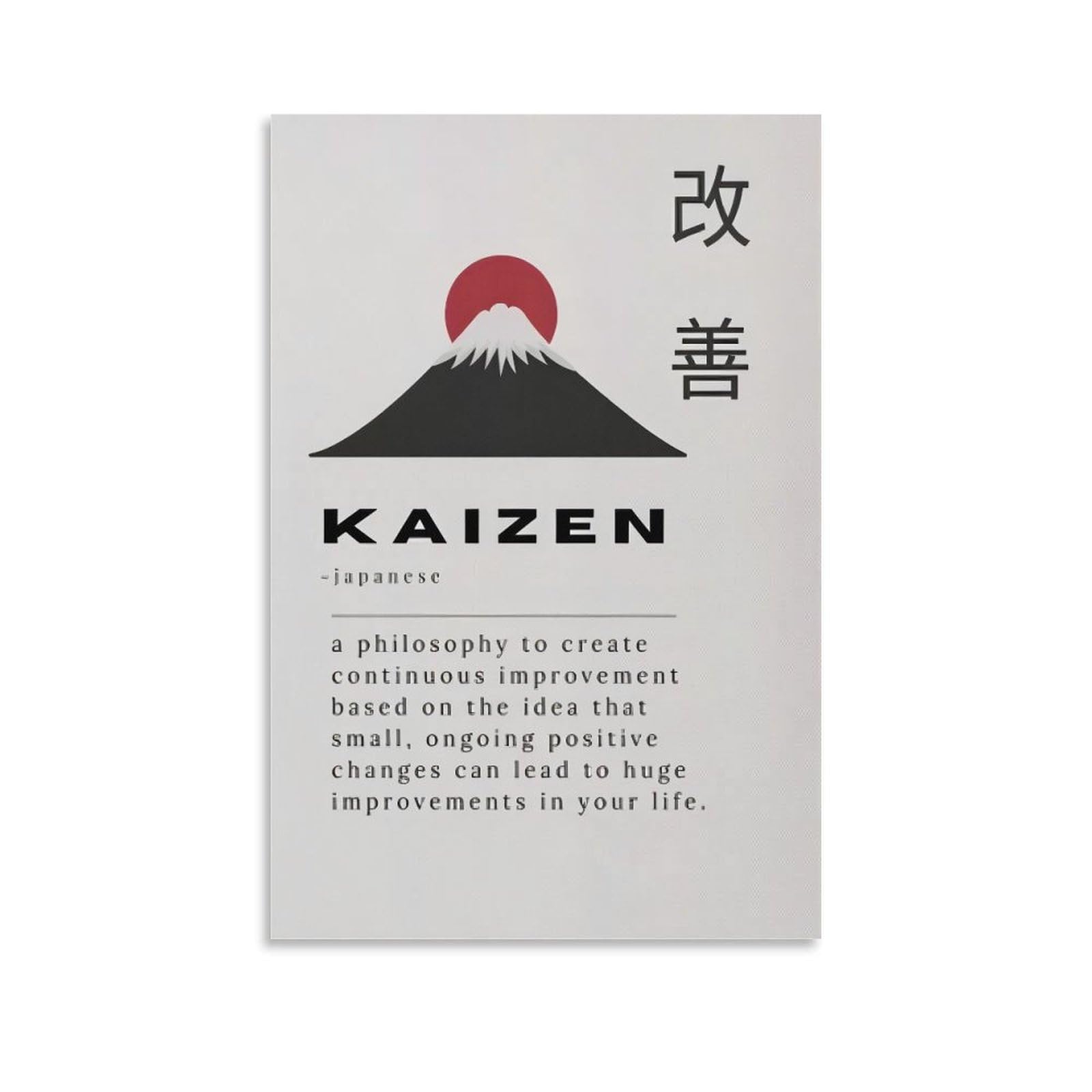 FFSKKJ Kaizen Motivational Quote Poster Canvas Wall Art Poster For Room Aesthetic And Decor Canvas Painting Wall Art Poster for Bedroom Living Room Decor 12x18inch(30x45cm)