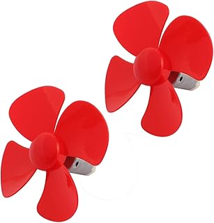 Aexit 2Pcs DC12V Electrical equipment 0.04A 9200RPM Aircraft Model Motor 4-vane Red Propeller 80mmx2mm