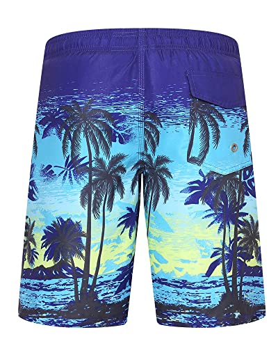 APTRO Men's Swim Trunks Swimming Shorts Board Shorts Quick Dry Beach Shorts Big and Tall Swim Shorts Shark Sea Green MK139 M