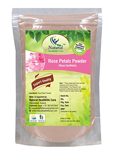 Natural Healthlife Care 100% Pure Rose Petals Powder (Rosa Centifolia) for Facial Mask Formulation (100 gm /(0.22 lb) /3.5 ounces)
