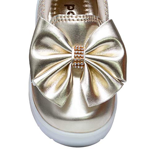 Tênis Slip On Infantil Menina Laço 11.44 (23, Dourado)
