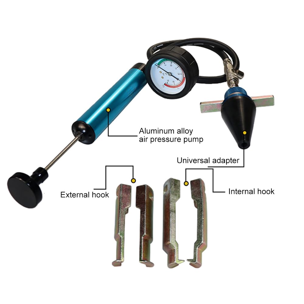 Shkalacar Kit per Test della Pressione del Radiatore con Pompa Manuale e Adattatore Universale, Kit di Strumenti per Tester della Pressione del Sistema di Raffreddamento Universale, Blu