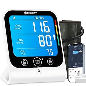 Etekcity Bluetooth Blood Pressure Monitor, Smart Upper Arm Automatic BP Machine with App, Wide Cuff 8.6″-16.5″, Irregular Heartbeat Detection, Home Medical Diagnostic Kit Wearables