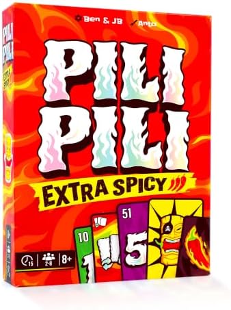 ATM Gaming PILI PILI Extra Spicy – Gesellschaftsspiel – Feuriges Stichkartenspiel mit Sabotage & Extra-Schärfe – 2 bis 8 Spieler