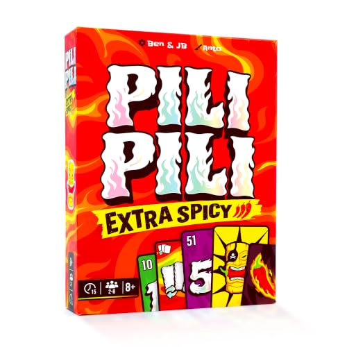 ATM Gaming PILI PILI Extra Spicy – Gesellschaftsspiel – Feuriges Stichkartenspiel mit Sabotage & Extra-Schärfe – 2 bis 8 Spieler