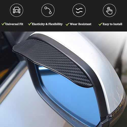 Miniatura 5 de Protector de cejas de lluvia para espejo retrovisor de automóvil, protector de lluvia para espejo retrovisor para la mayoría de automóviles,