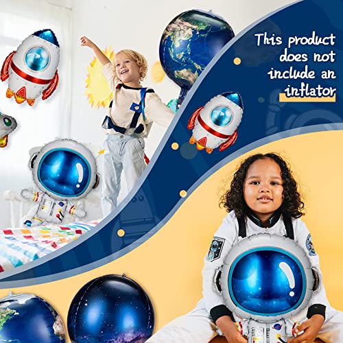 8 Pieces Galaxy Space Balloons Large Outer Space Cartoon Balloons Inflatable Rocket Astronaut Earth Spaceship Planet Balloons Space Themed Party Supplies For Galaxy Birthday Party Photo Booth #TOP3