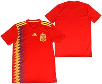 Amazon Co Jp Adidas アディダス サッカースペイン代表 ホーム用レプリカユニフォーム ゲームシャツ L 172 178cm 国内正規品 Cx5355 レッド ボールドゴールド 服 ファッション小物