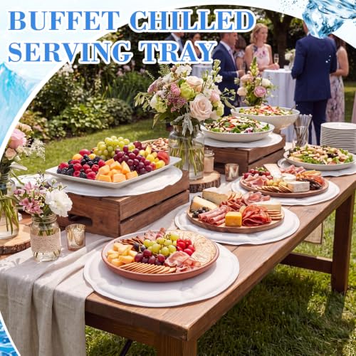 Image of LemonRoad 6 Pcs Cooling Mat for Food Buffet Table, 9x9inch Reusable Ice Mat