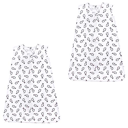 Hudson Baby Unisex Baby Cotton Sleeveless Wearable Sleeping Bag, Penguins 2-pack, 12-18 Months US